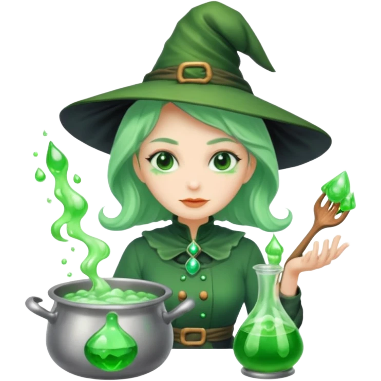 green witch cooking potion emoji