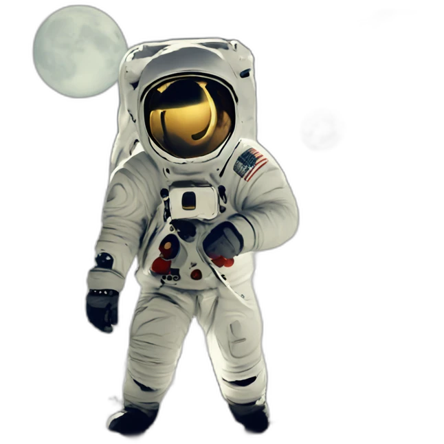 astronaut landing on moon with rocket emoji