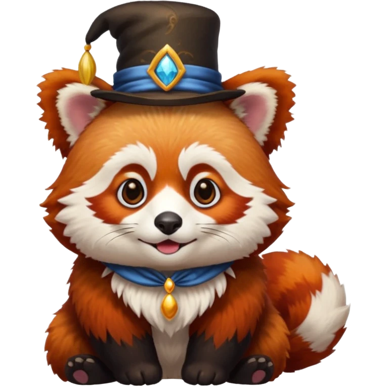 red panda with magicican hat emoji