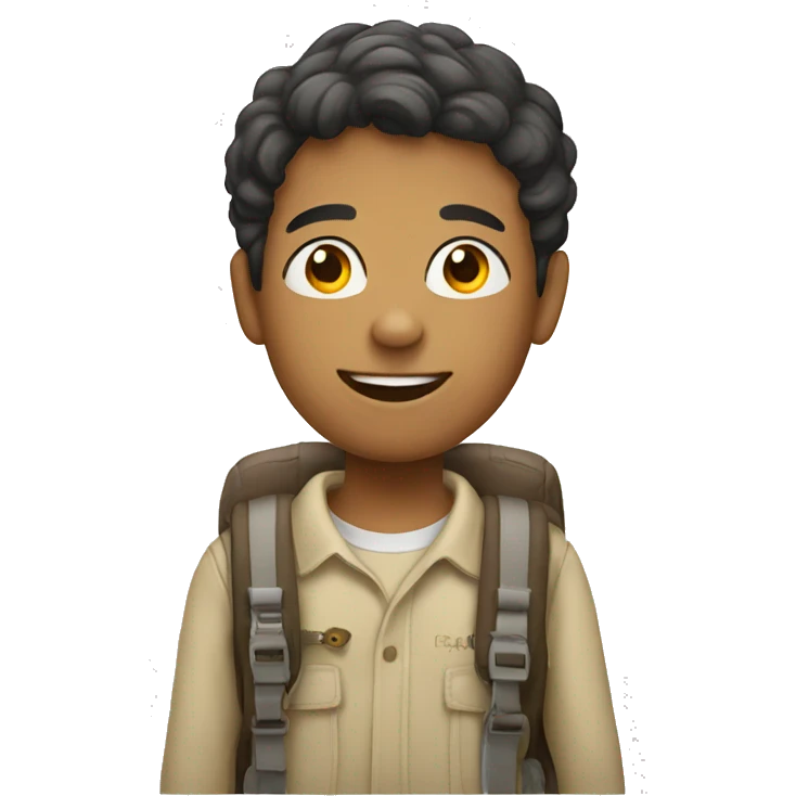 a boy with camper emoji