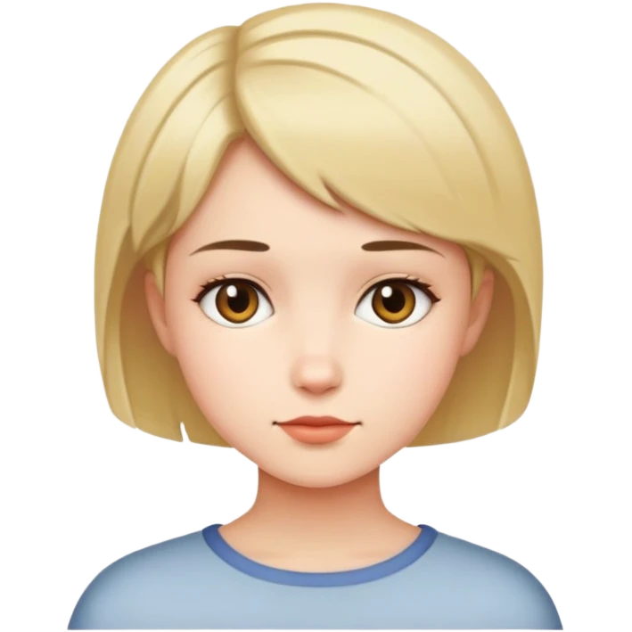 A girl with shirt hair emoji