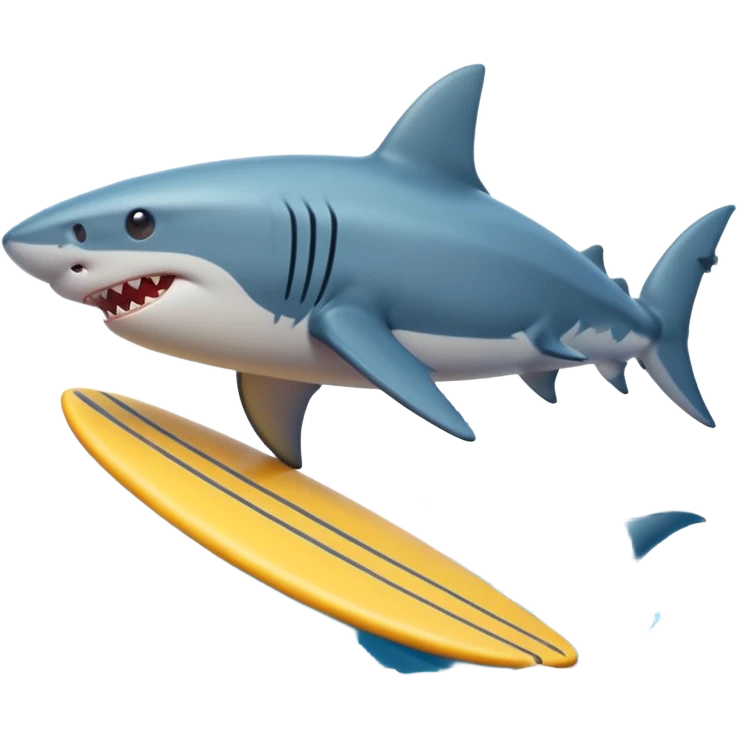 Shark surfing emoji