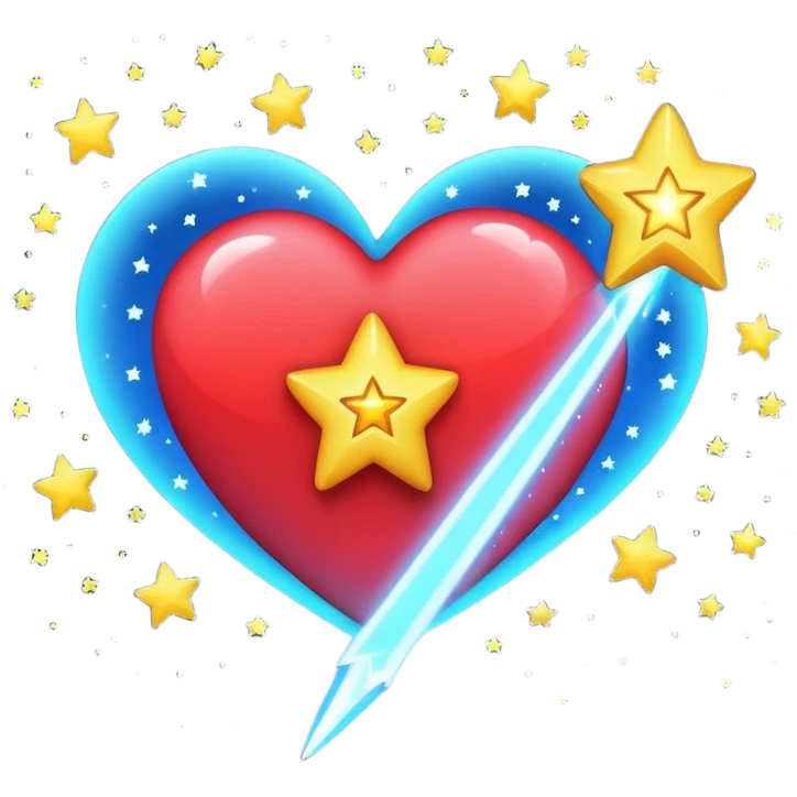 shooting star heart emoji