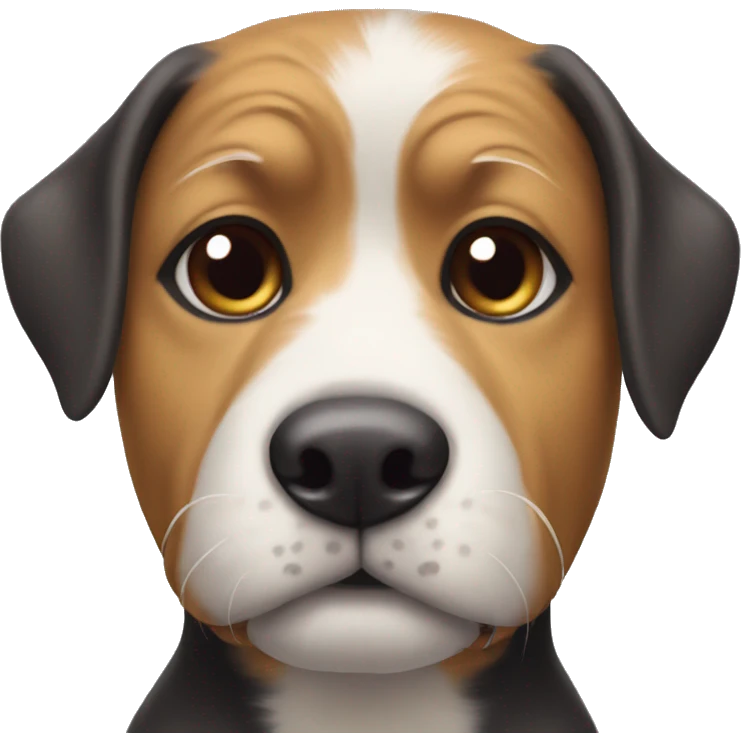 multicolored dog with human face emoji