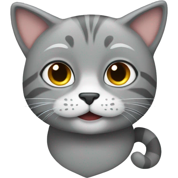 Grey cute cat emoji