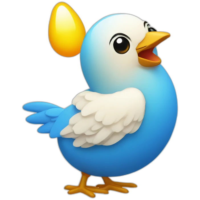 Pollito azul saliendo del huevo emoji