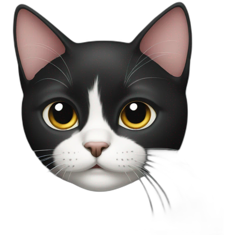 Black cat with one white chop emoji