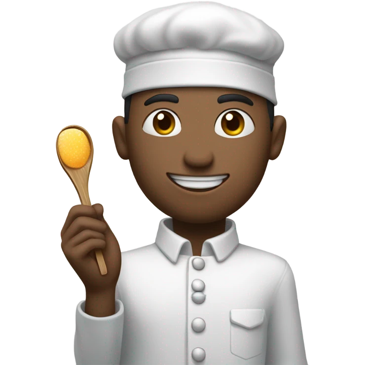 Guy eating a spoonful of sugar standing next to a lighter emoji