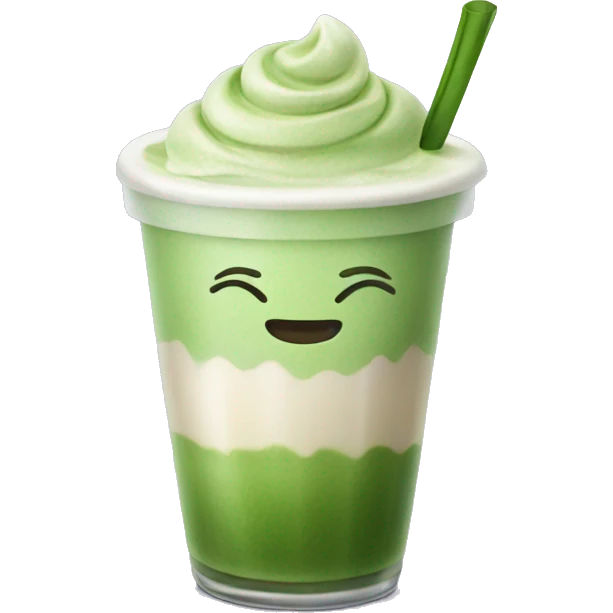 Ice matcha latte  emoji