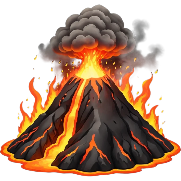 Volcano, neutral emoji