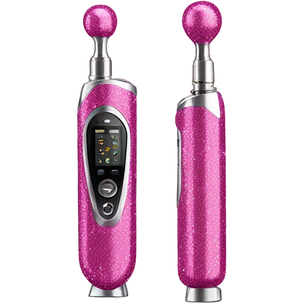 Sparkly pink vape emoji