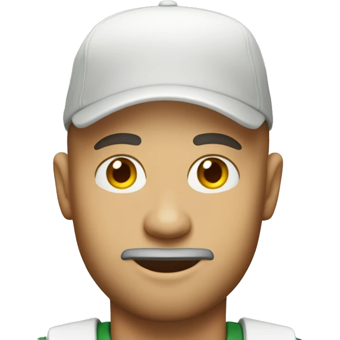 bald guy with a beard and a cap from McDonald's staff emoji