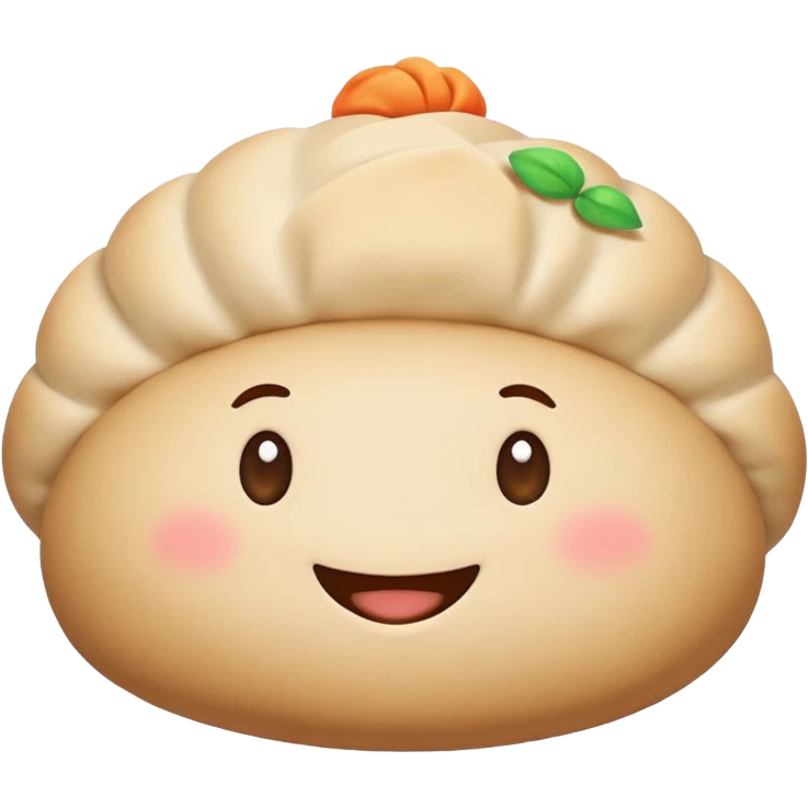 smiling dumpling bun who holds a Zapier logo emoji