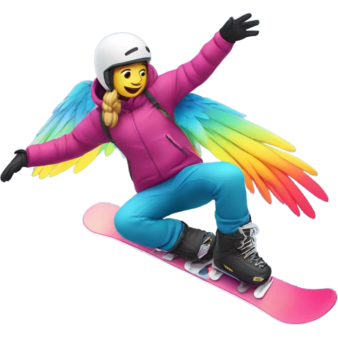 Snowboarder with wings emoji
