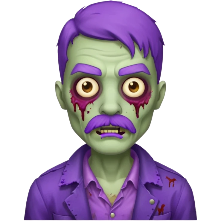 zombie with purple mustache emoji