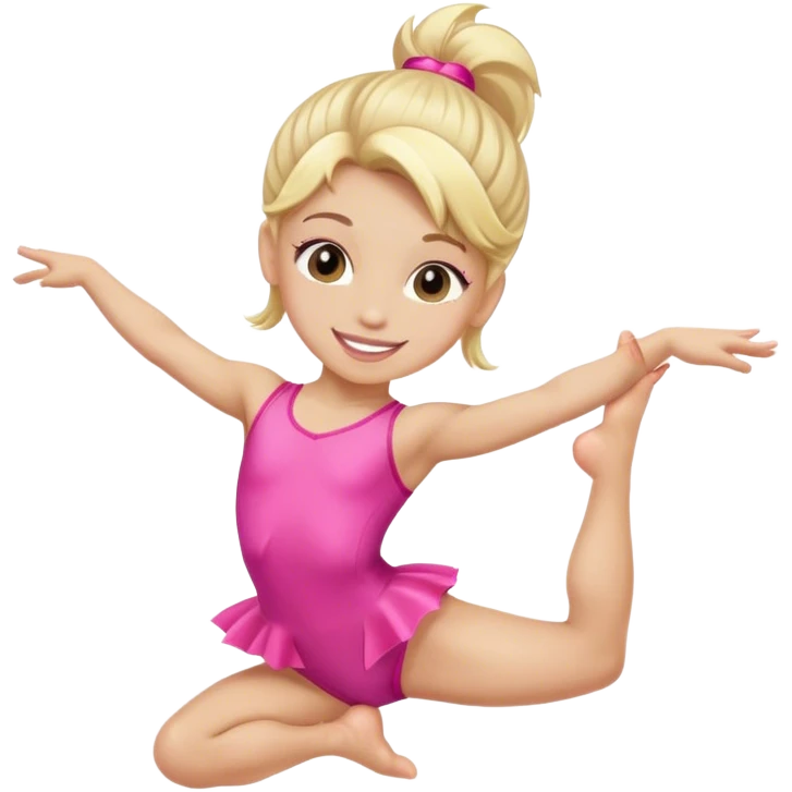 Pink dancer-gymnast with blonde hair (kids) emoji