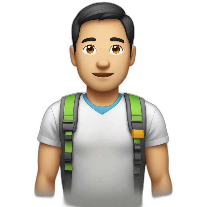 asian man software engineer in a tech startup emoji