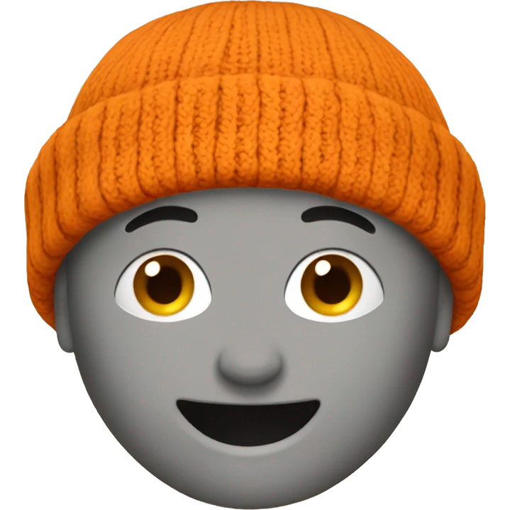 Orange beanie  no eyes emoji
