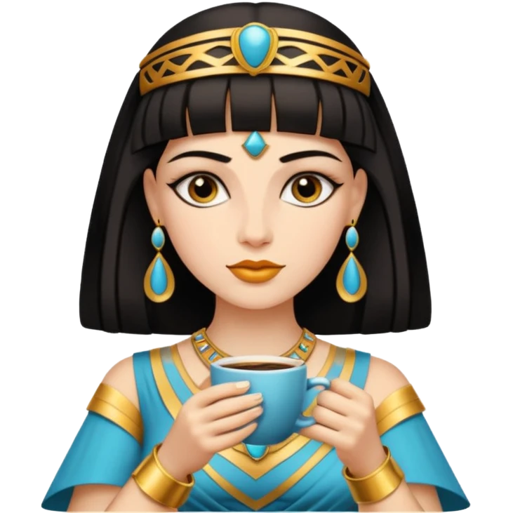 cleopatra drink coffee emoji