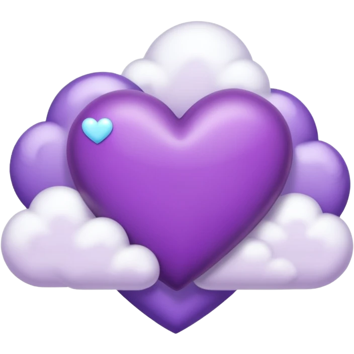 purple heart with a cloud emoji