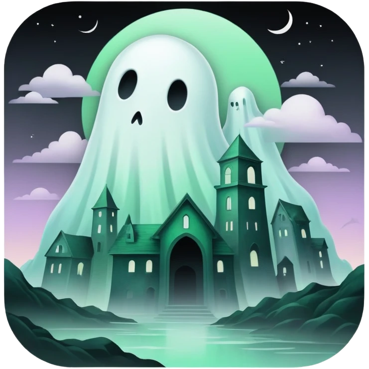 Ghostly Pastel Black Green White Spectral Gloomy Dusky Dystopian Apocalyptic Aesthetic Scenery Deco emoji