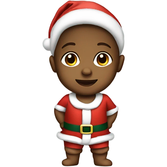 A baby boy wearing santa dress emoji