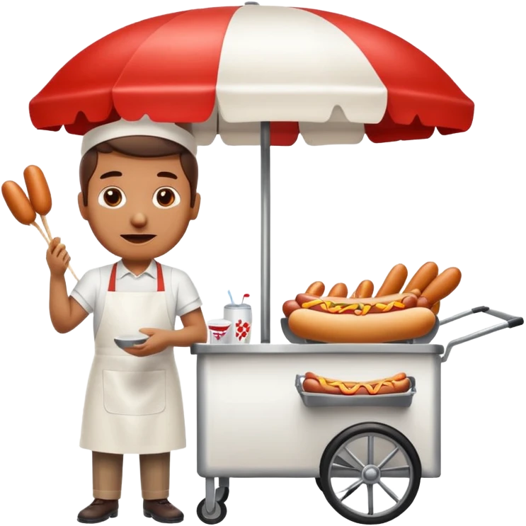 hotdog seller in New York with cart emoji