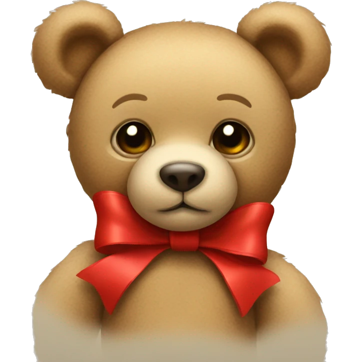 Teddy bear with a red bow  emoji