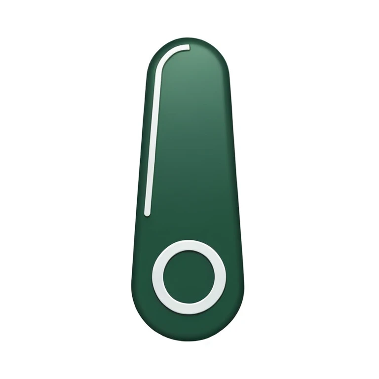 dark green exclamation mark with white outline, minimalist, no faces or emojis emoji