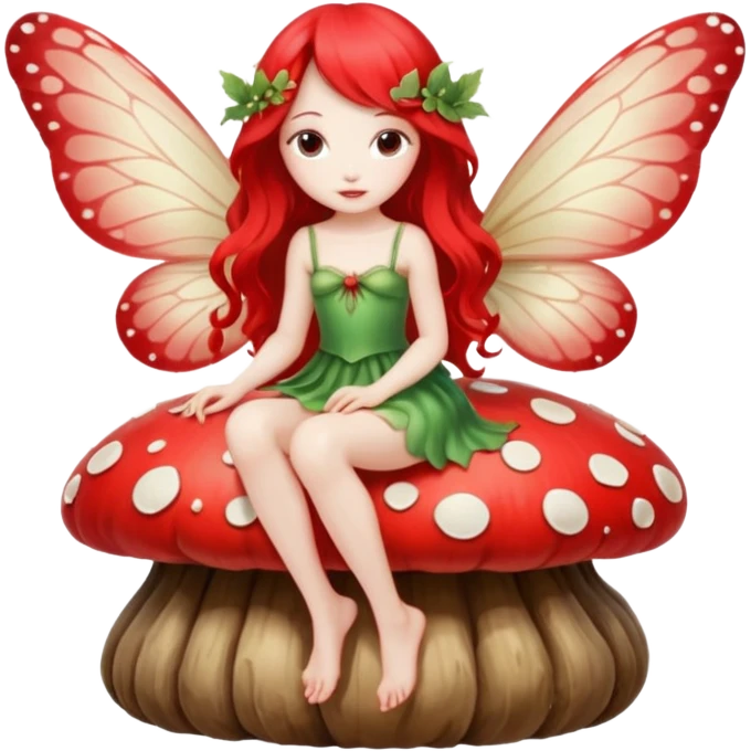 Fairy sitting on mushroom emoji