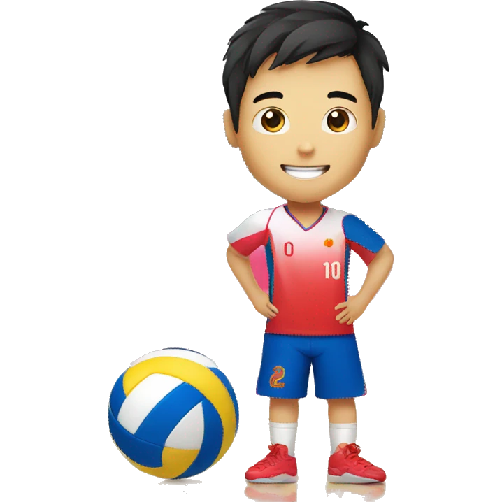 chinese volleyball boy player with a ball emoji