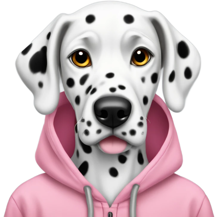Dalmatian with pink hoodie emoji