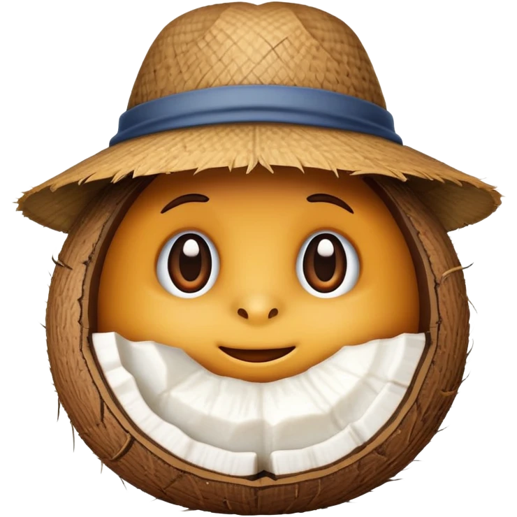 Coconut with a hat emoji