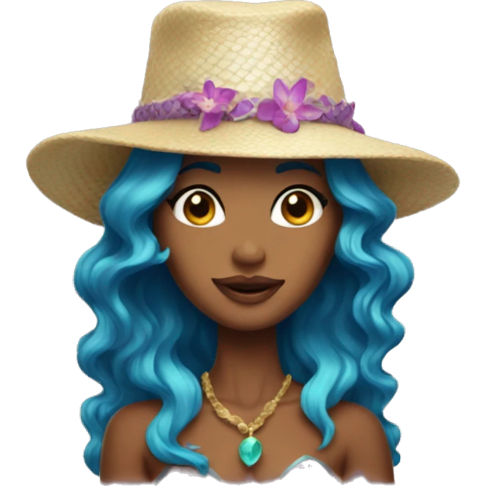 Wearing a Hat, the Mermaid Beauty emoji
