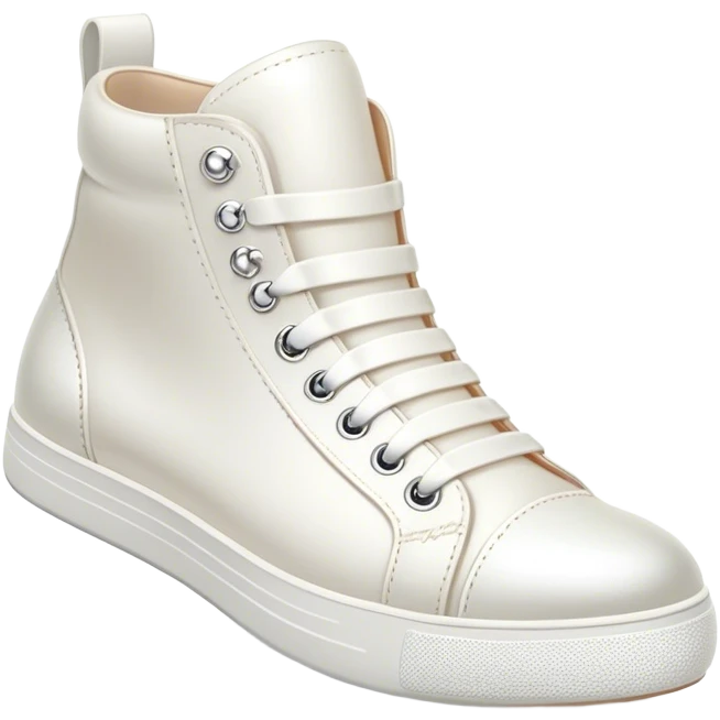 White pearl embellished sneakers emoji