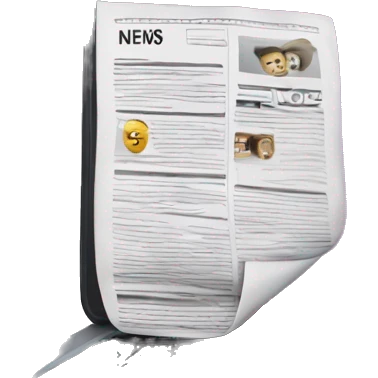 laptop with a news screen emoji