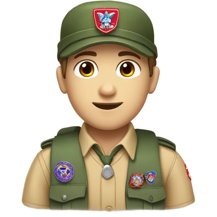 boy scout from Disney Up white skin brown hair emoji