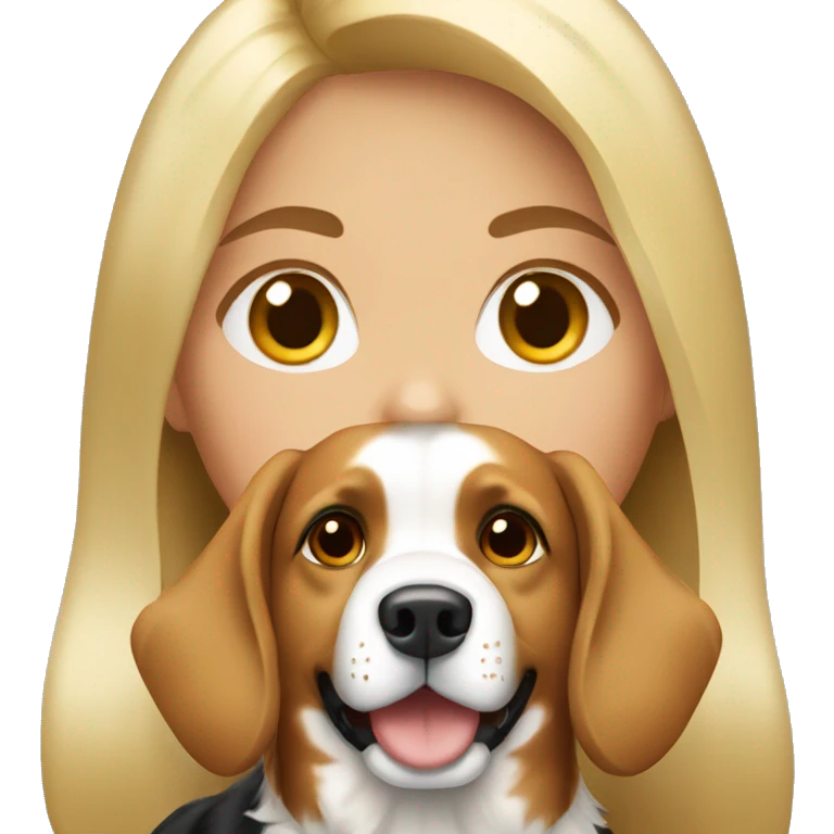 blonde girl with a bernese dog  emoji