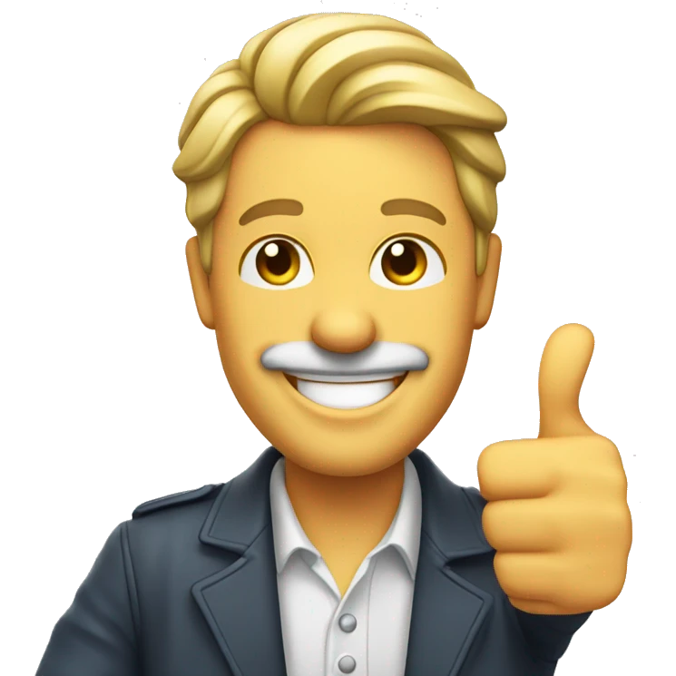 Smiling Englishman showing thumbs up  emoji