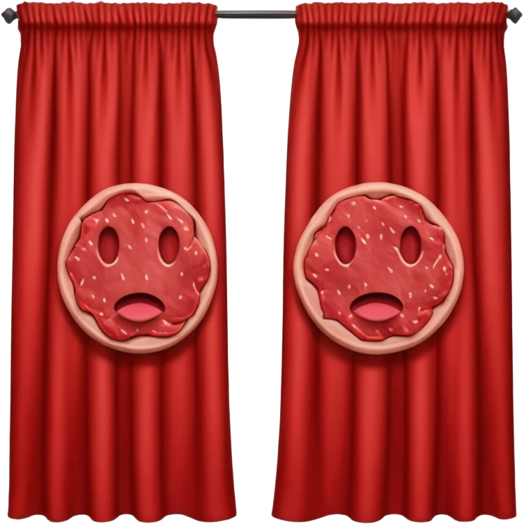 Curtains made entirely out of meat  emoji