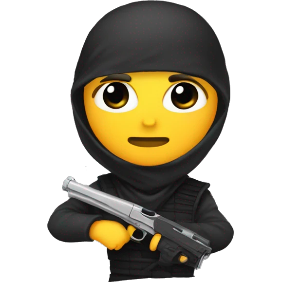Ninja con pistola  emoji
