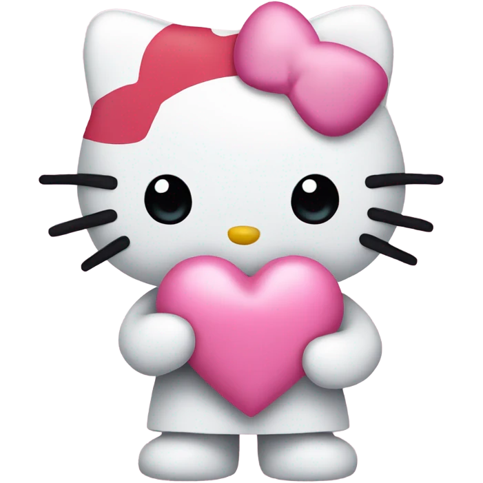 Hello kitty holding a pink heart  emoji
