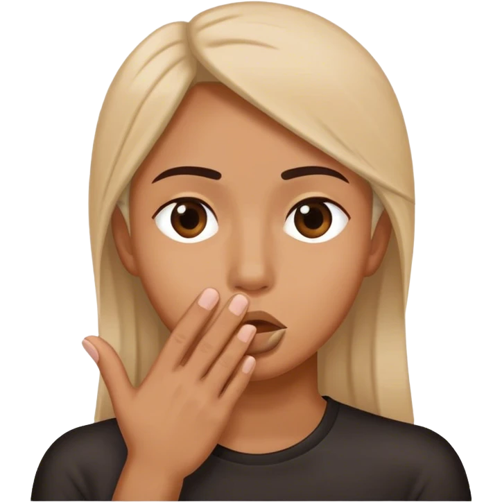 Side eye with hand covering mouth emoji