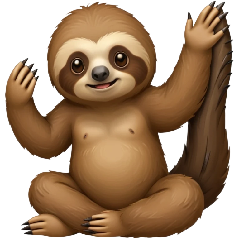 Сделай генерацию животного ленивец в положении сидя   emoji