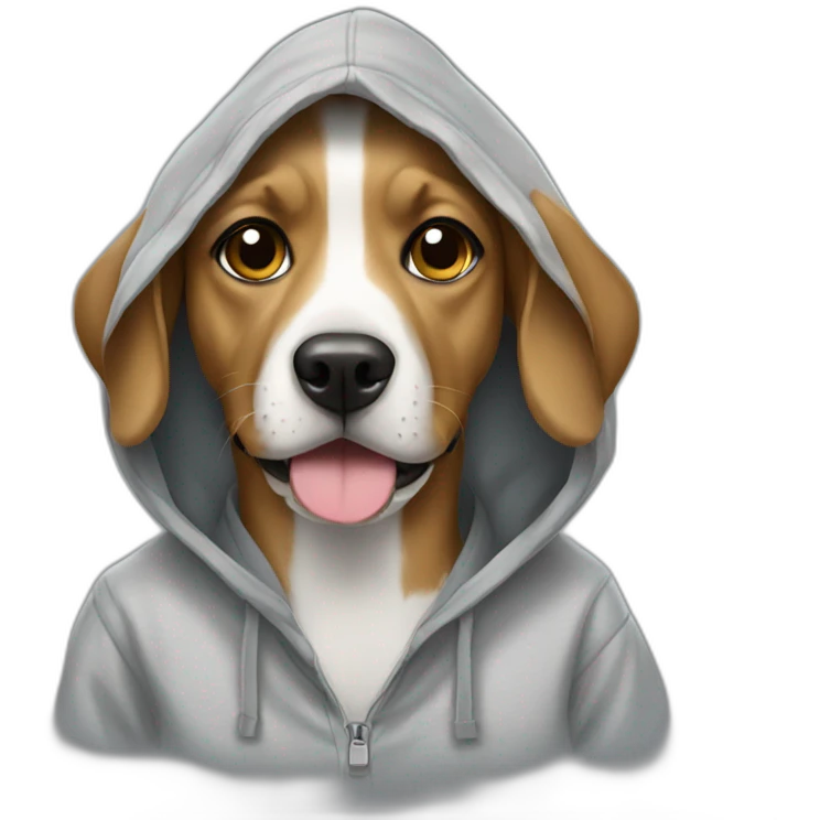 Dog wearing a hoodie  emoji