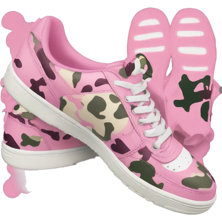 Bape x low camo pink sneakers emoji