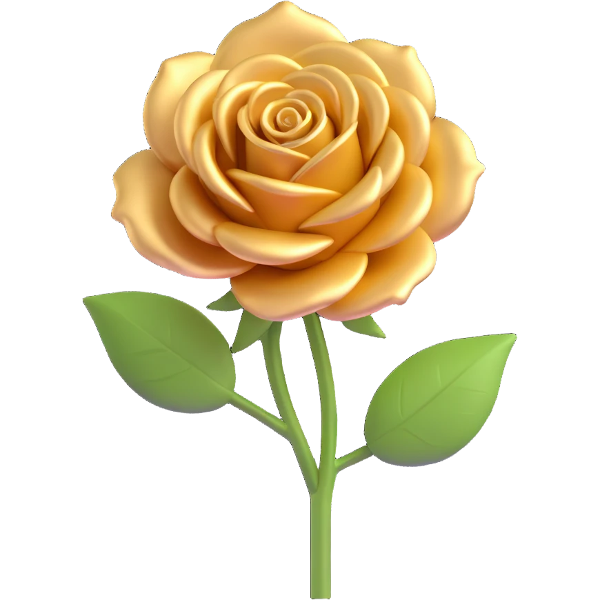 gold rose 3D style emoji