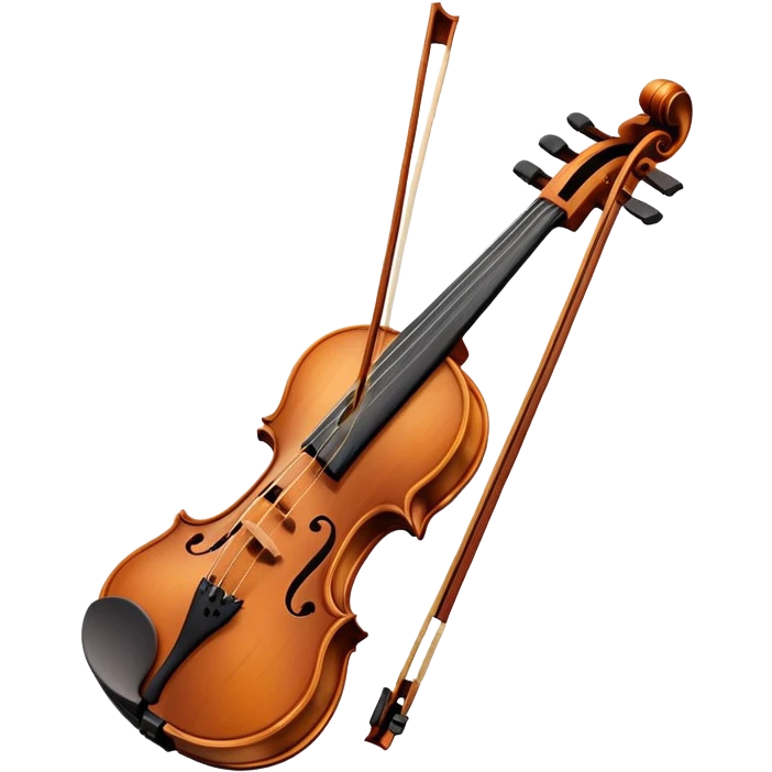 melancholy violin with animated sad expression emoji