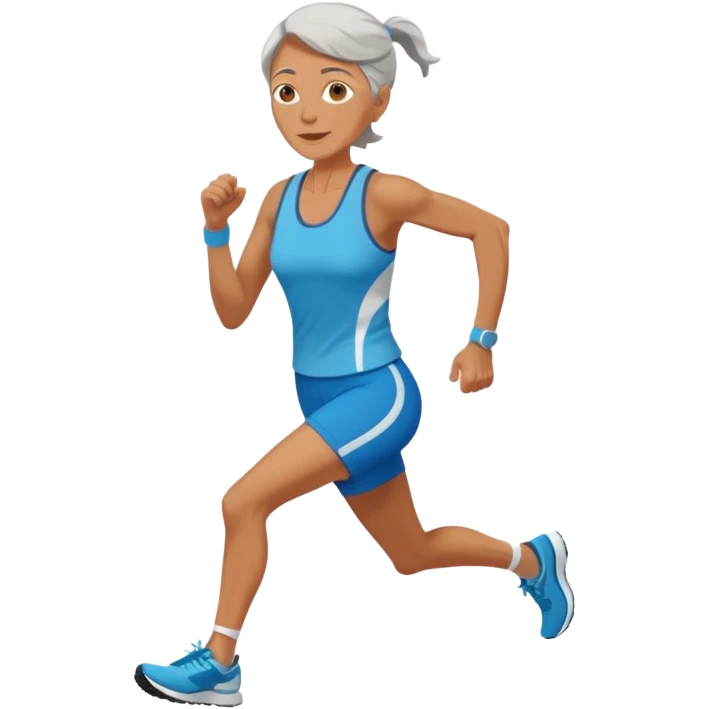 create an older woman runner emoji