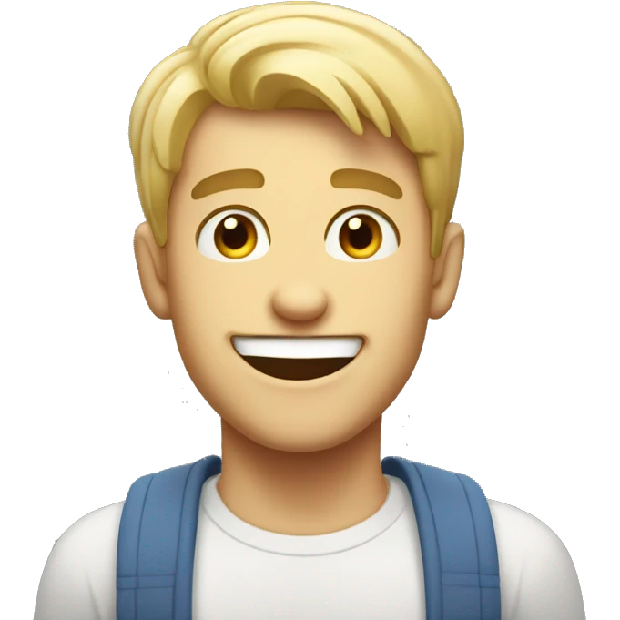 Creepy smiling overly excited good looking white male emoji